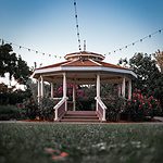 brown and white gazebo